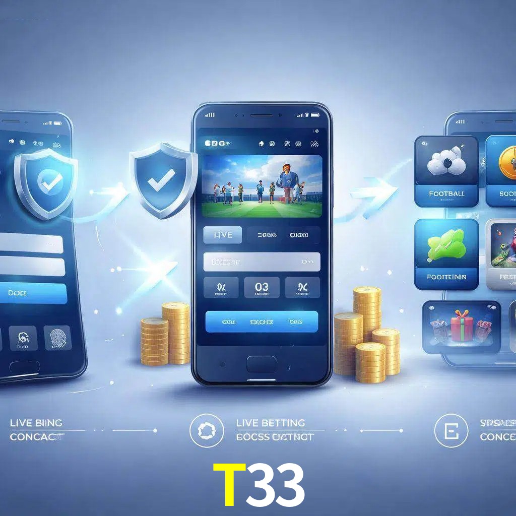 Pasos de acceso a la app T33 en pantalla de teléfono móvil